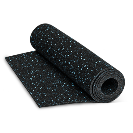 Piso Caucho 6mm - Negro con Puntos Azules 
